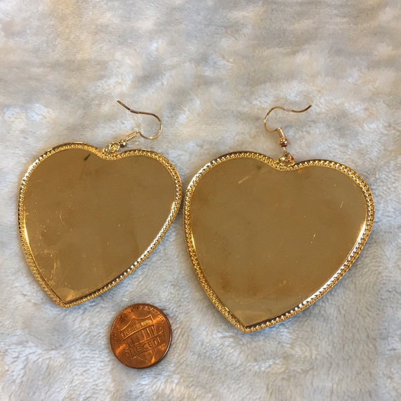 Crocheted Autumn Heart Fashion Earrings Boho Gold Alloy NWT 2.25” lightweight - Picture 9 of 16